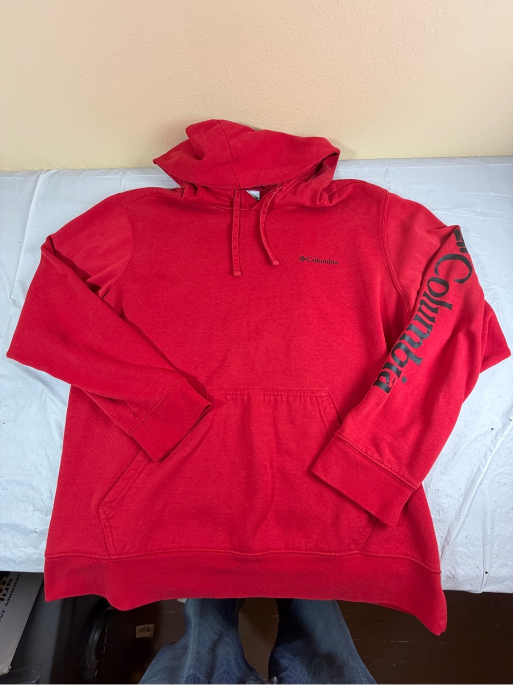 Columbia Men's Pullover Fleece Red Hoodie Size Large